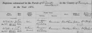 St David's Hobart Baptismal Register